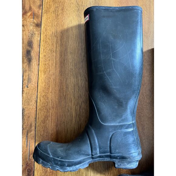 Hunter Original Gloss Tall Black Rain Boots W23616 US 7 - Picture 8 of 12
